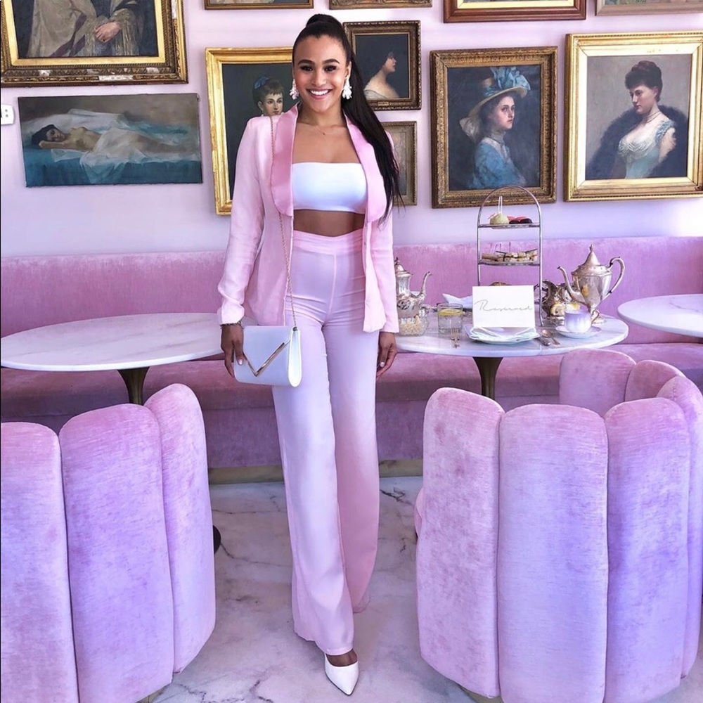 Pink blazer set